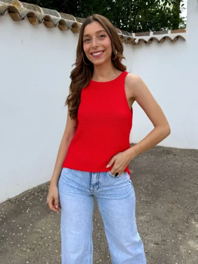 Top Halter Punto Rojo
