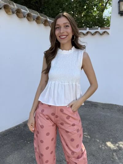 Blusa Basic Panal Blanco - Talla única