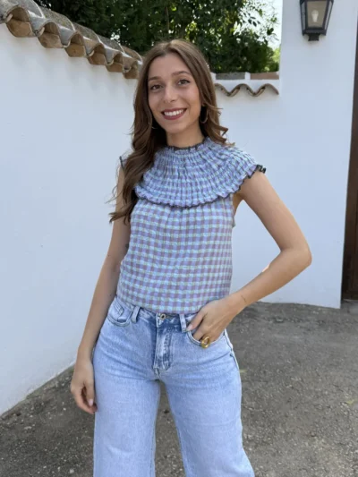 Blusa Margot Vichy Azul