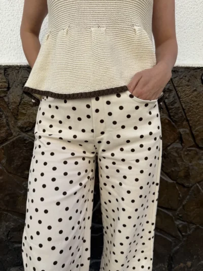 Pantalón Lunares Beige