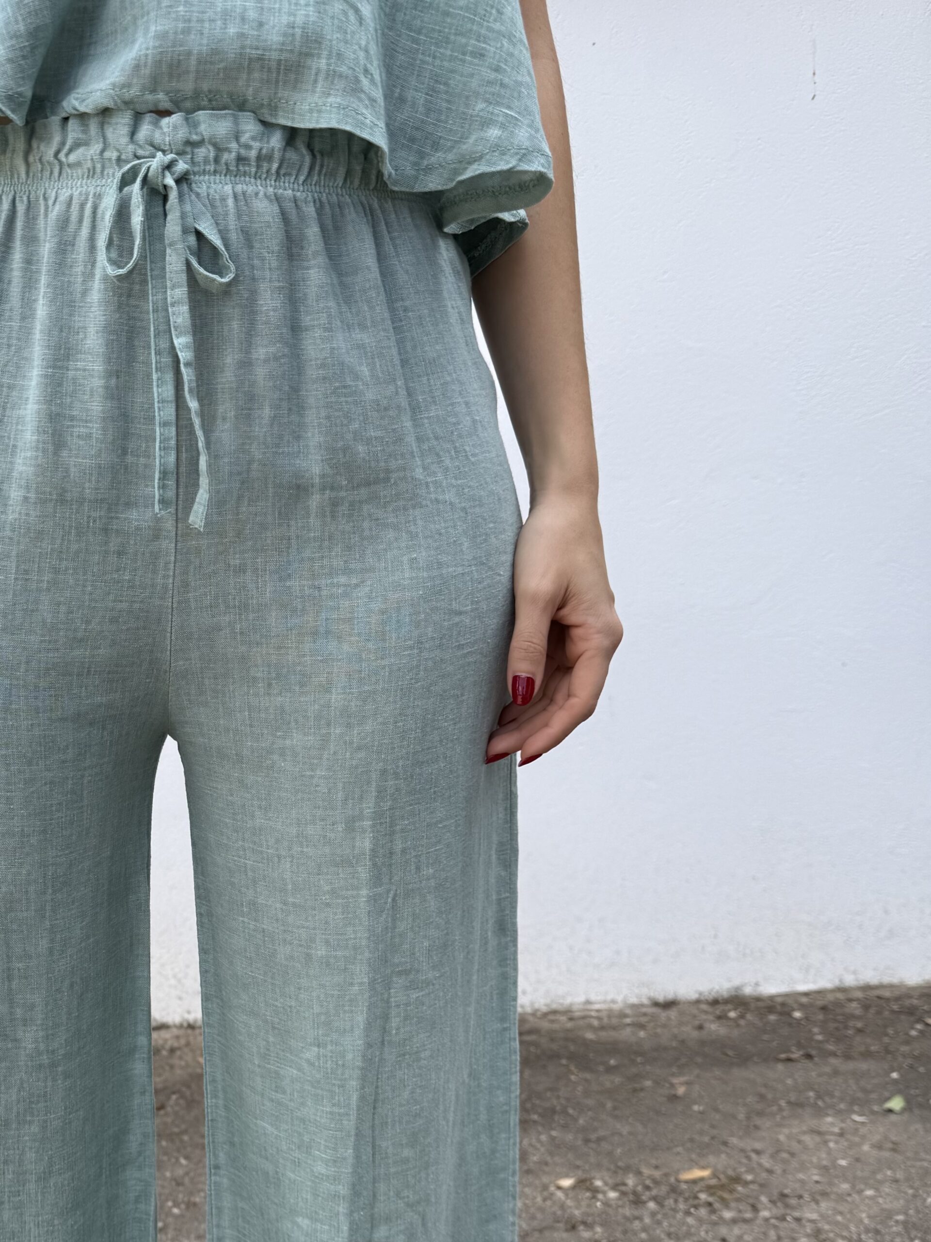 Pantalón Lino Aguamarina Flecos - Imagen 5