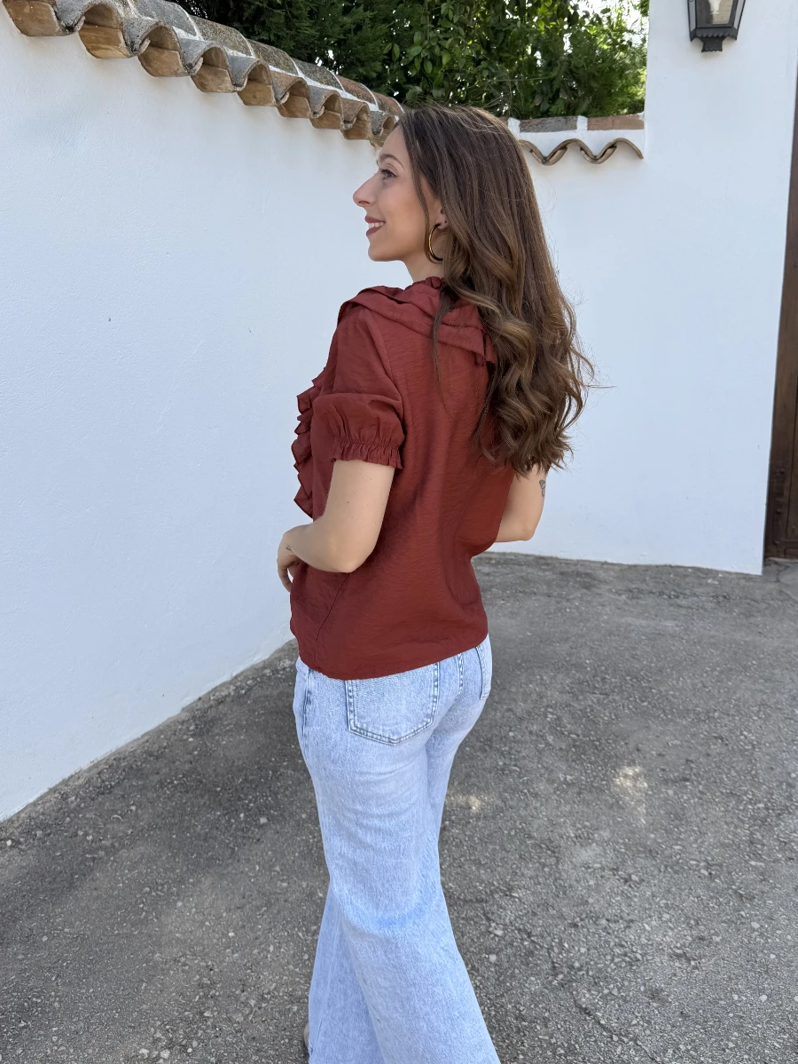 Blusa Volantes Teja - Imagen 3
