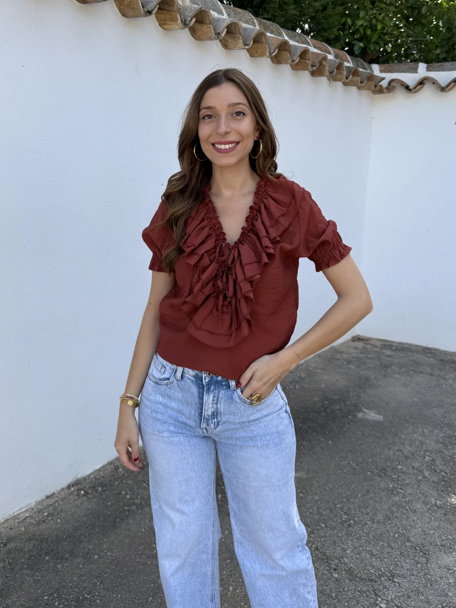Blusa Volantes Teja - Imagen 2