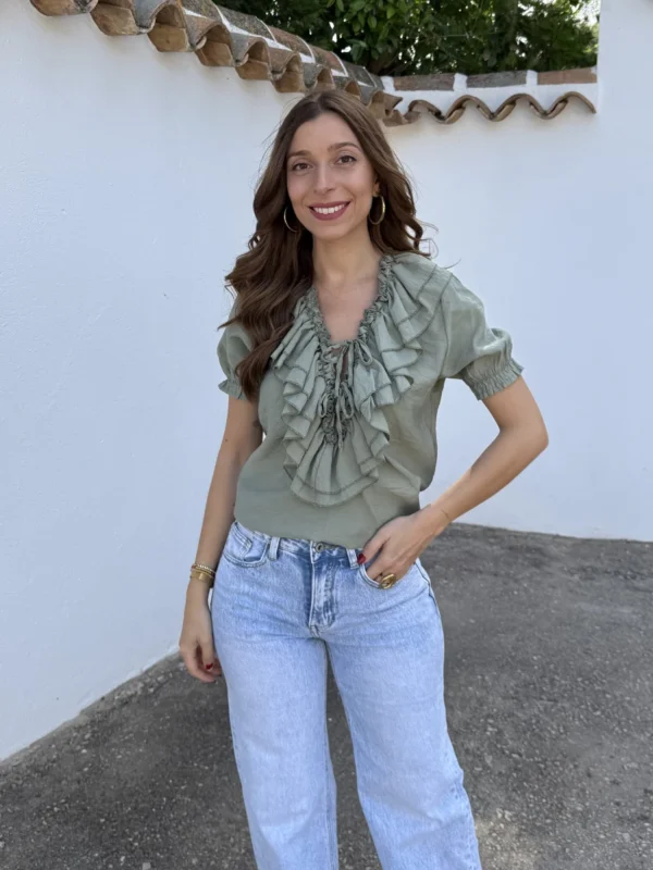 Blusa Volantes Verde