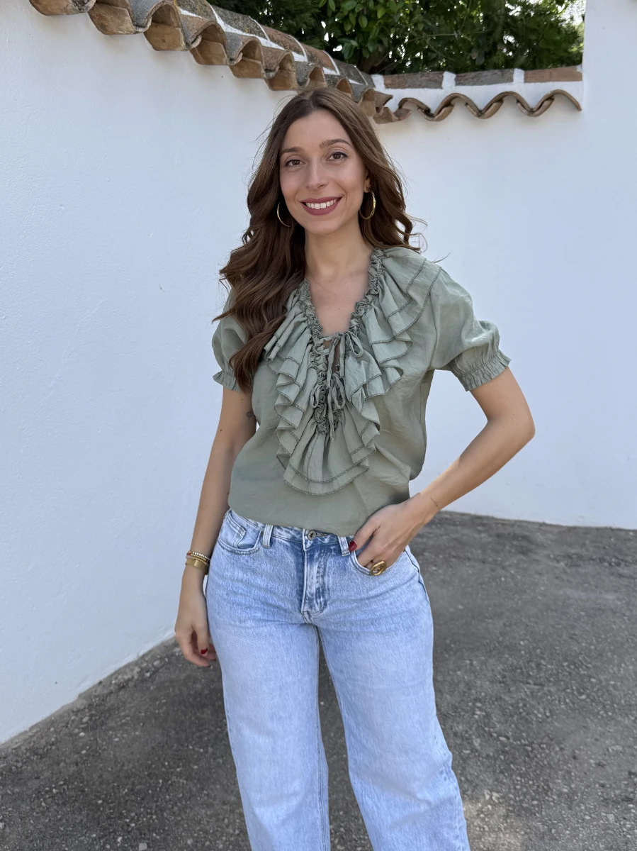 Blusa Volantes Verde