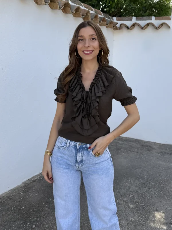 Blusa Volantes Vino
