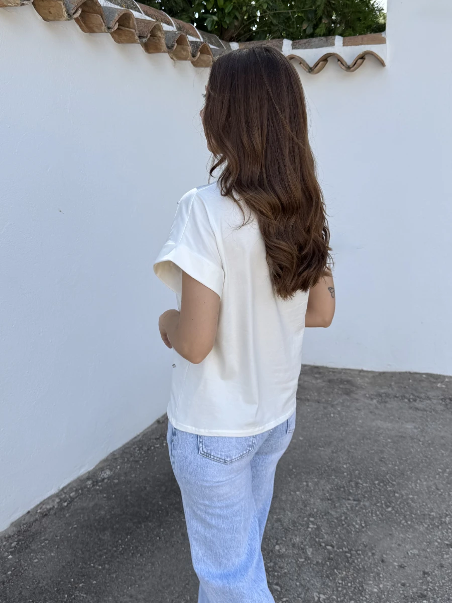 Camiseta Perlitas Blanca - Imagen 3