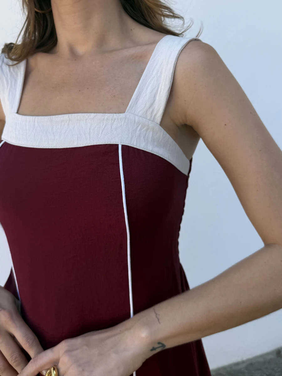 Vestido Grecia Burdeos - Imagen 3