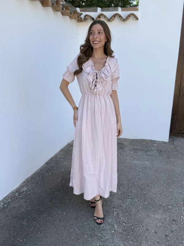 Vestido Celine Rayas Rosa