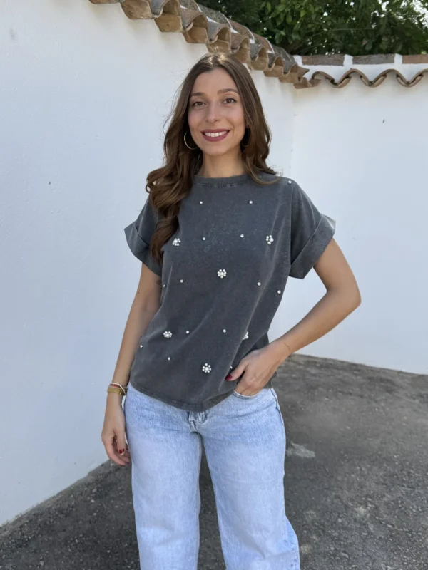 Camiseta Perlitas Gris