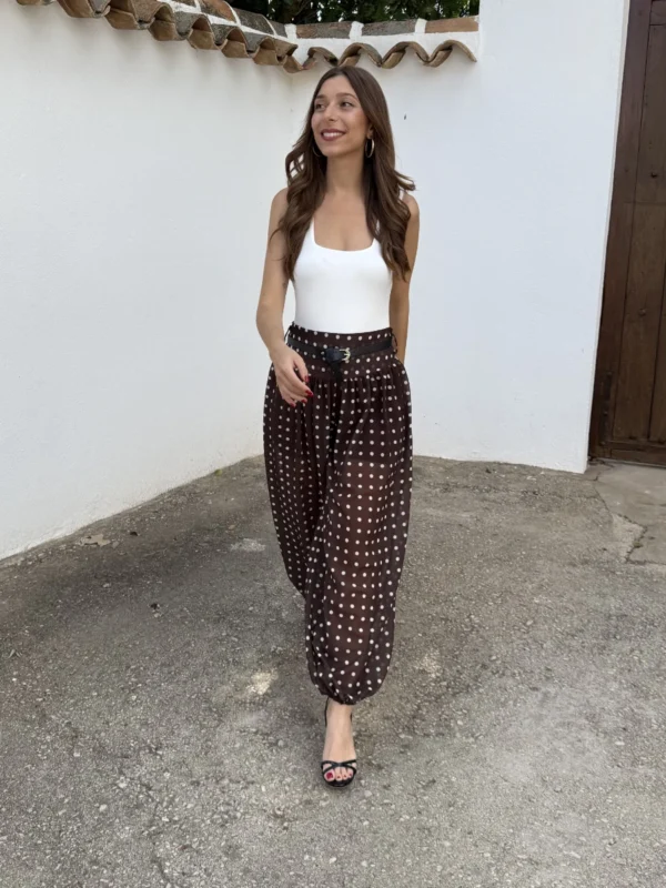 Pantalón Bombacho Gasa Choco