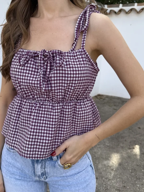 Top Tirantes Vichy Morado