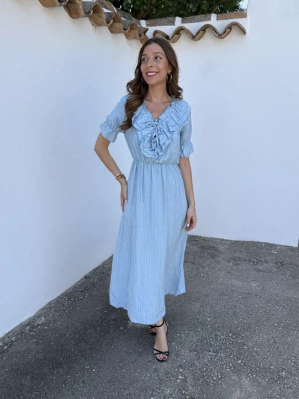Vestido Celine Rayas Azul - Talla única