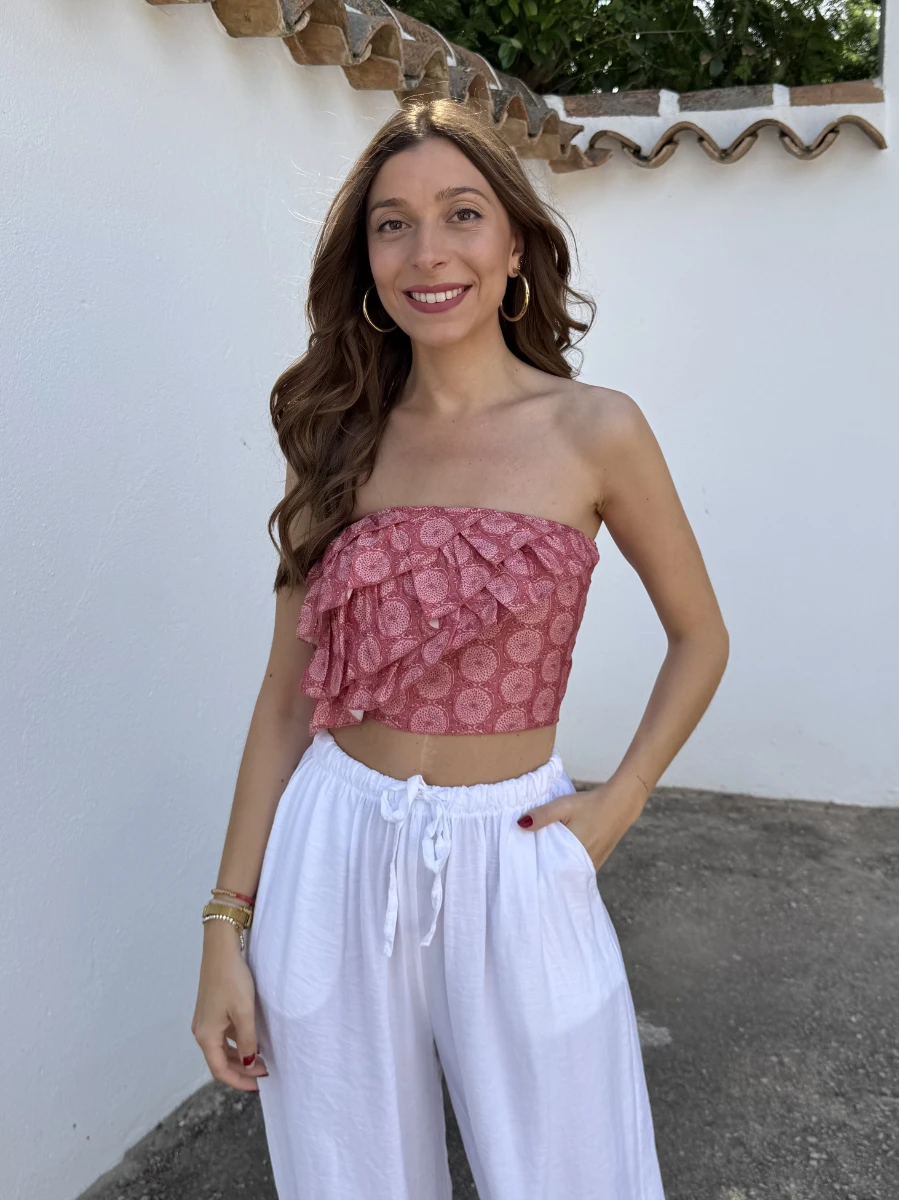 Top Malibu Rosa