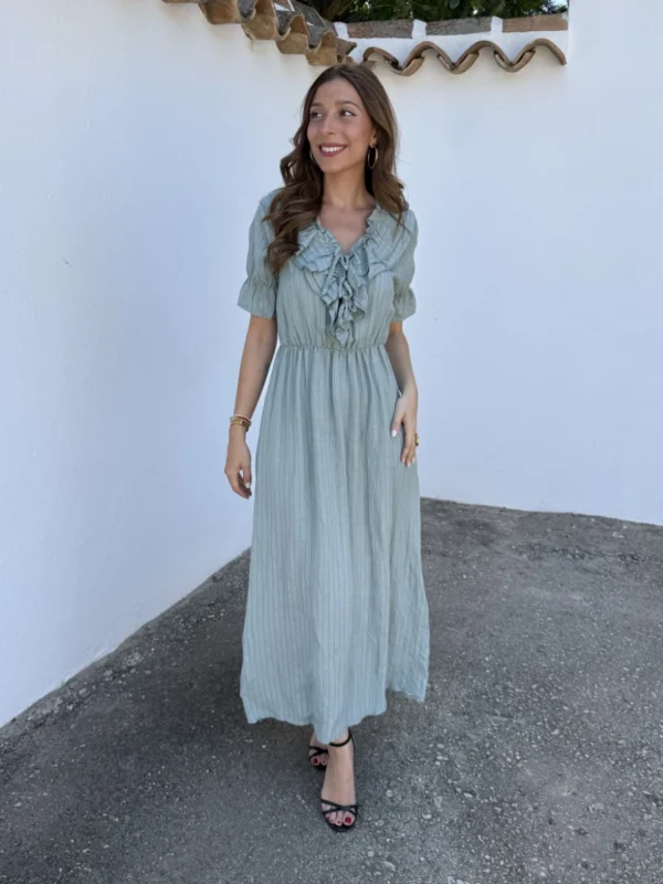 Vestido Celine Rayas Verde - Talla única