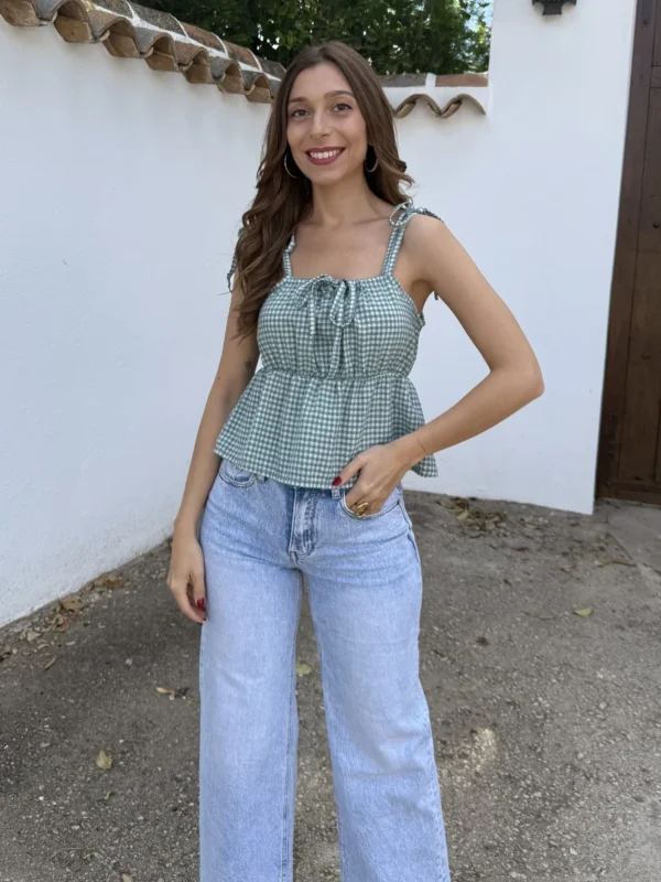 Top Tirantes Vichy Verde