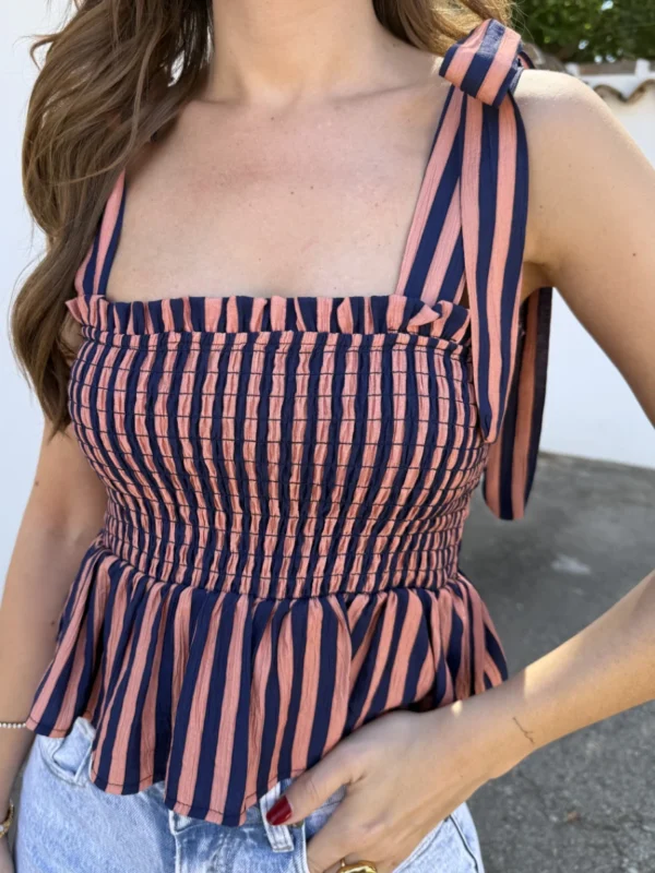 Top Merli Coral/Azul - Talla única