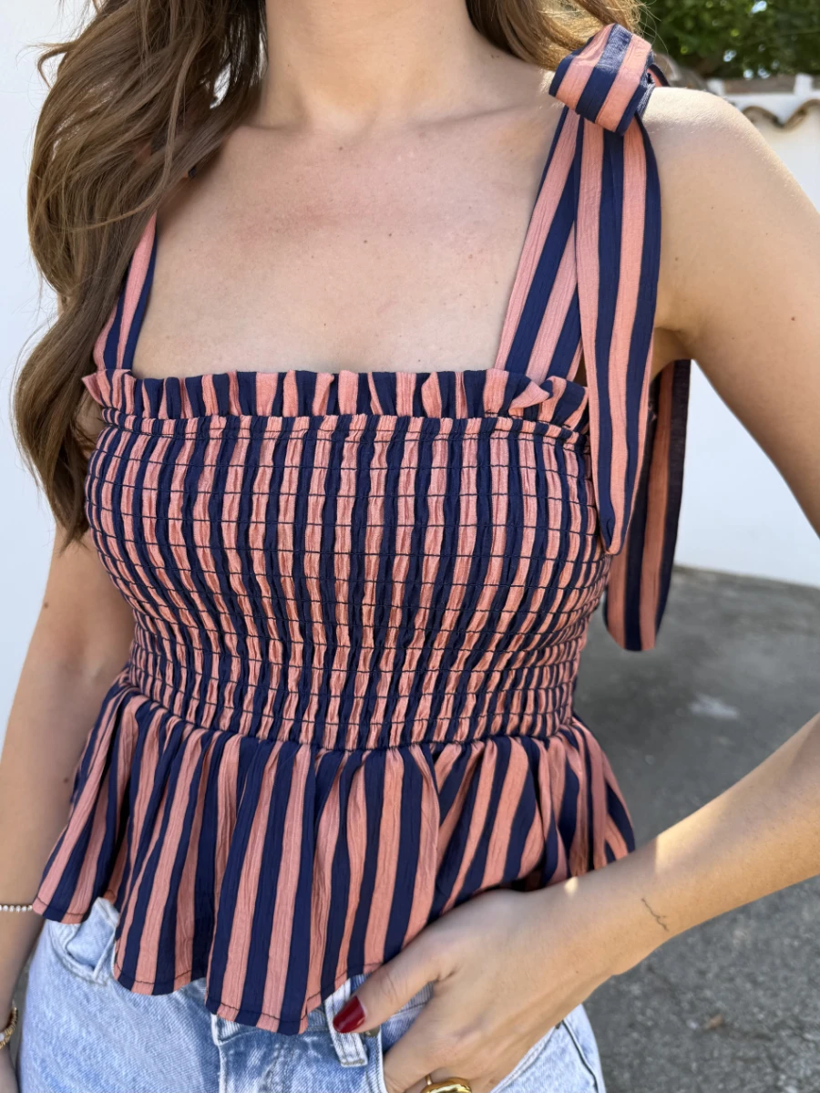 Top Merli Coral/Azul
