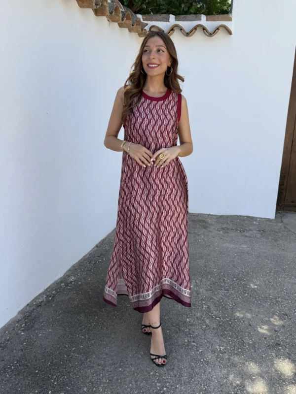 Vestido Pompeya Satén Vino - Talla única