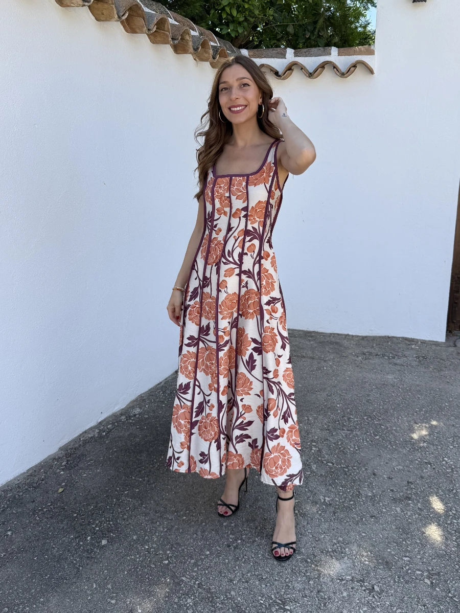 Vestido Rubí Flor Naranja - Imagen 4