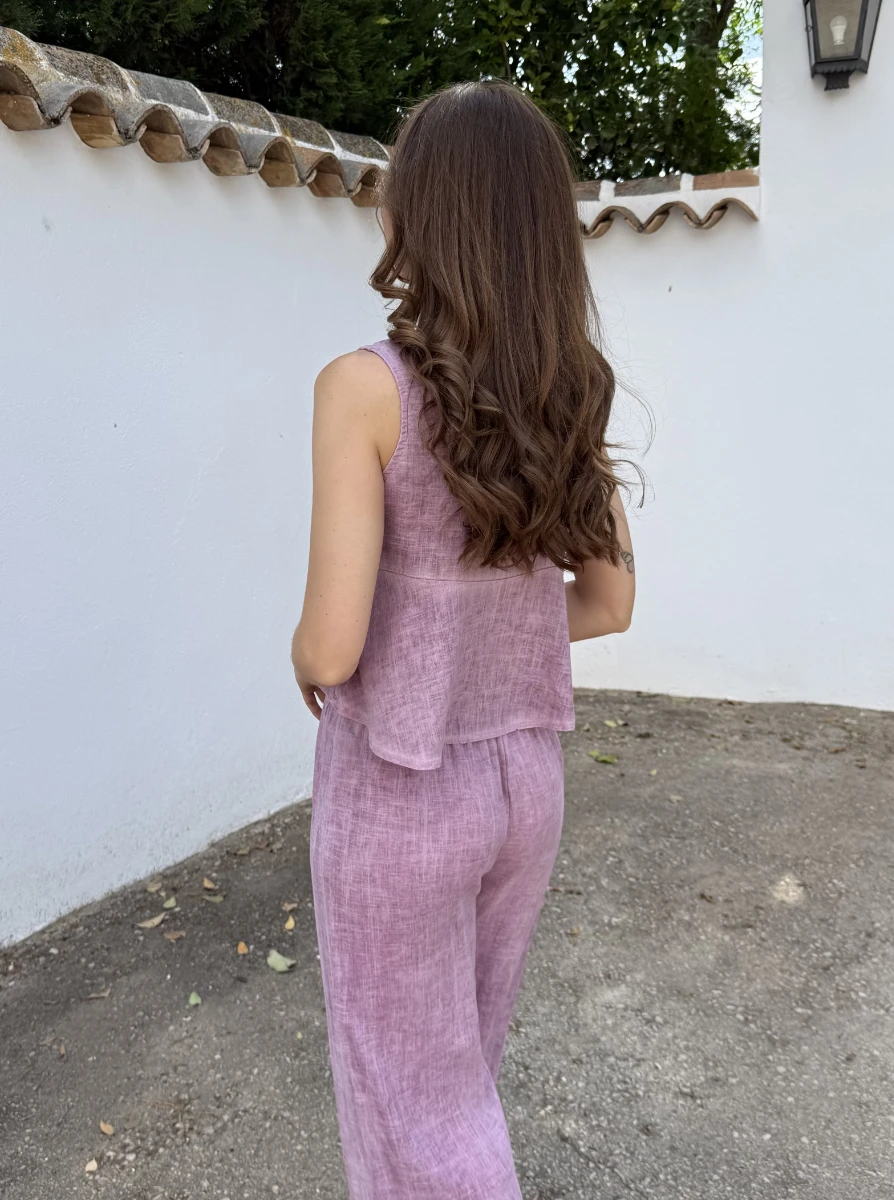 Top Mauri Lino Malva - Imagen 3