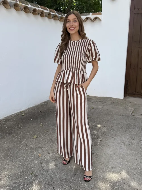 Conjunto Ronda Rayas Marrón