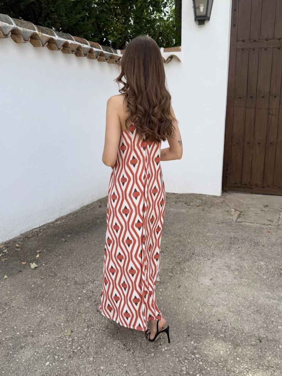 Vestido Licra fría Keyla Naranja - Imagen 4