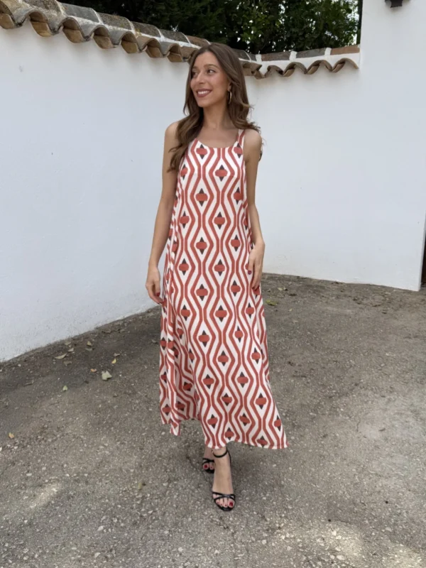 Vestido Licra fría Keyla Naranja