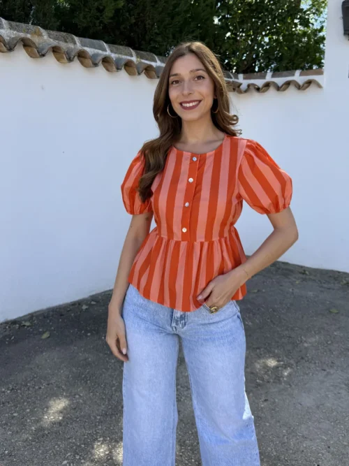 Blusa Camila Naranja - Talla única