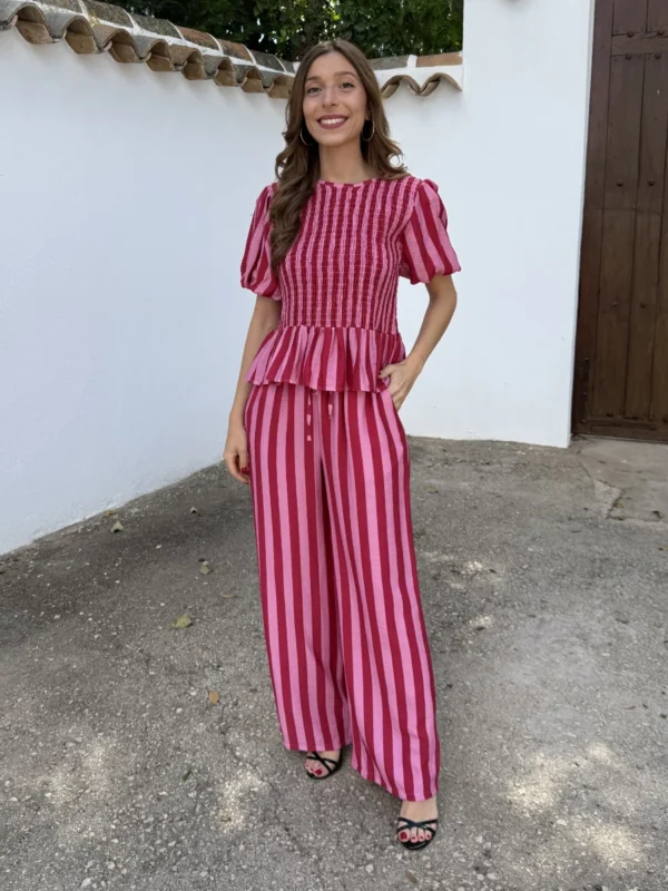 Conjunto Ronda Rayas Rosa