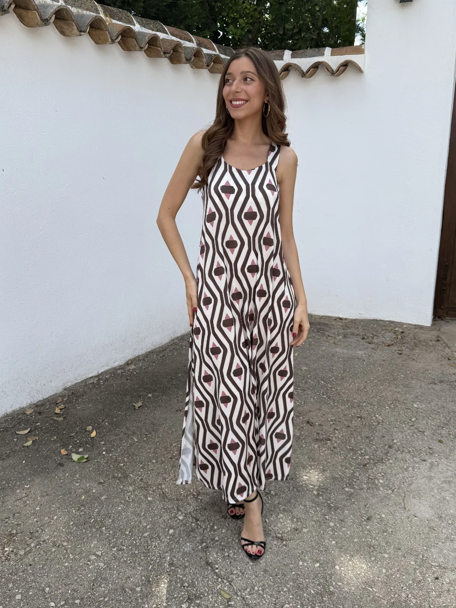 Vestido Licra fría Keyla Marrón