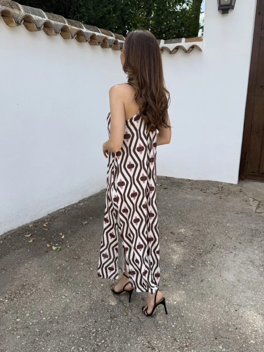 Vestido Licra fría Keyla Marrón - Imagen 4