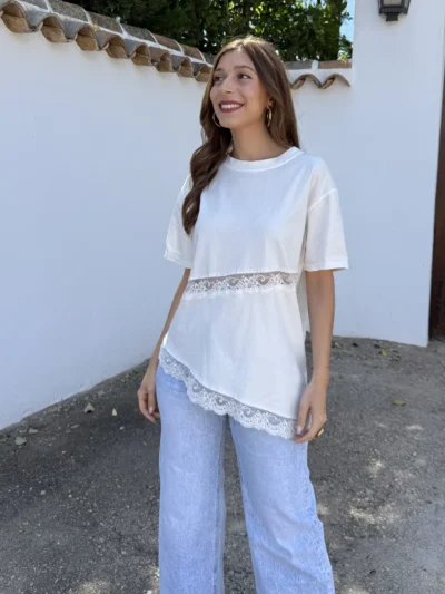 Camiseta Encaje Blanco