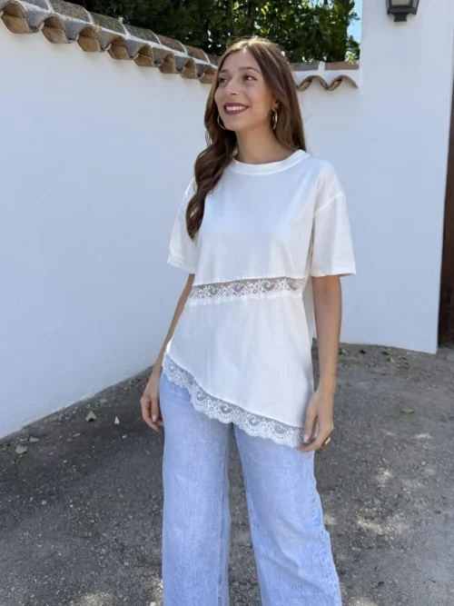 Camiseta Encaje Blanco - Talla única