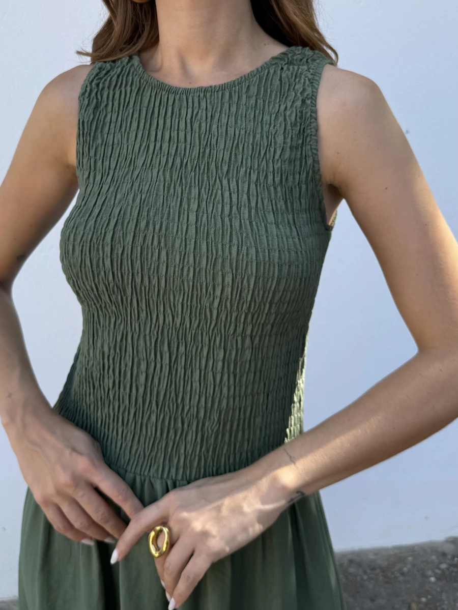 Vestido Basic Verde - Imagen 2