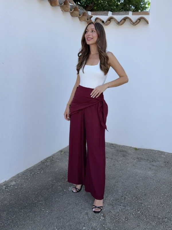 Pantalón Pañuelo Burdeos