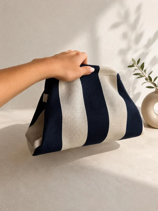 Bolso Rayas Azul Marino
