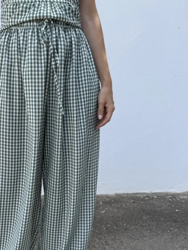 Pantalón Bombacho Vichy Verde