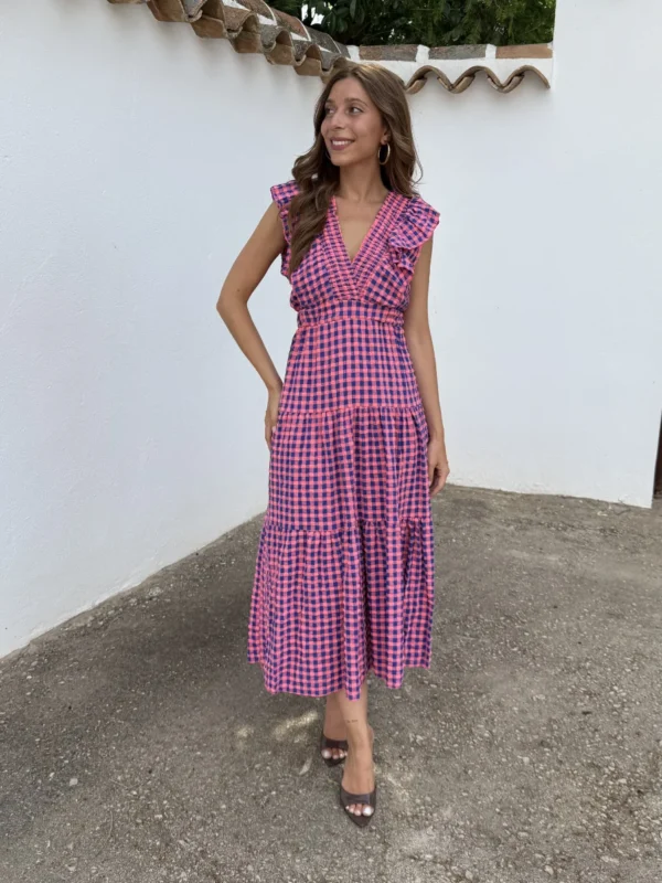 Vestido Malibu Flúor Rosa/Azul - Talla única