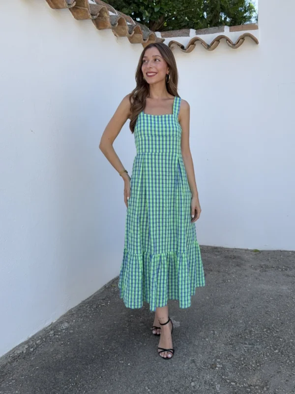 Vestido Vichy Flúor Verde - Talla única
