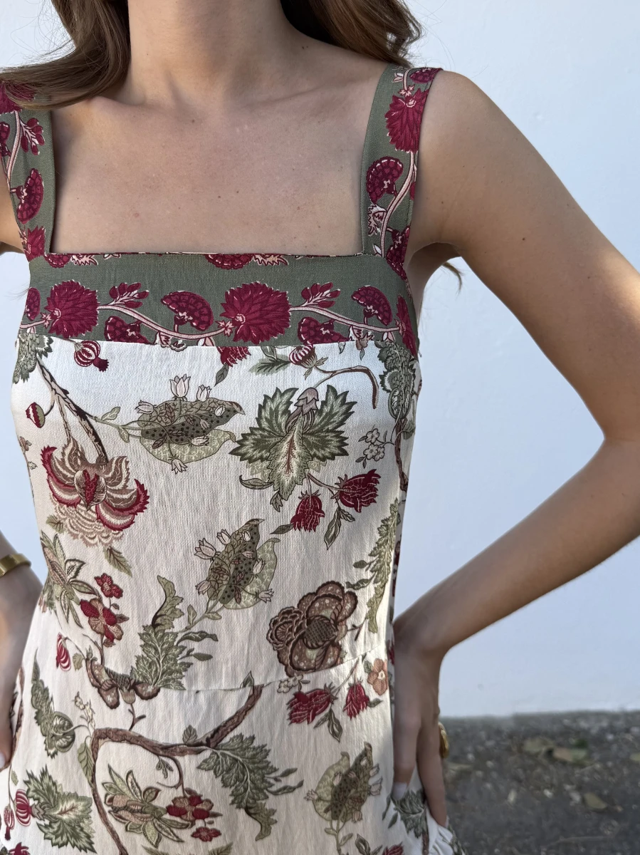Vestido Nilo Verde/Burdeos - Imagen 2
