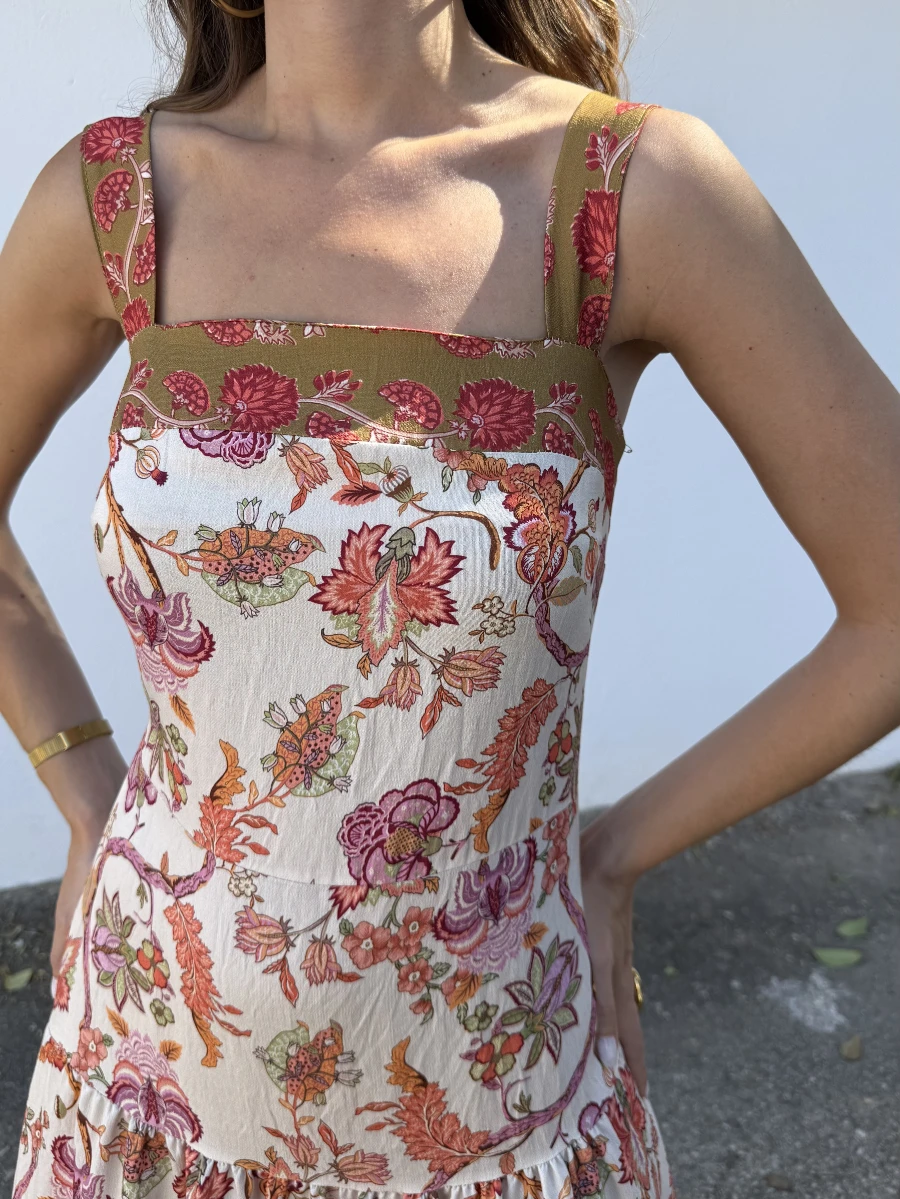 Vestido Nilo Pistacho/Naranja - Imagen 2