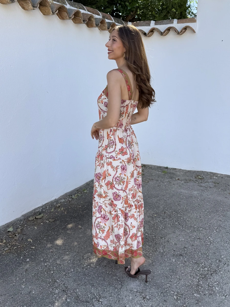 Vestido Nilo Pistacho/Naranja - Imagen 3