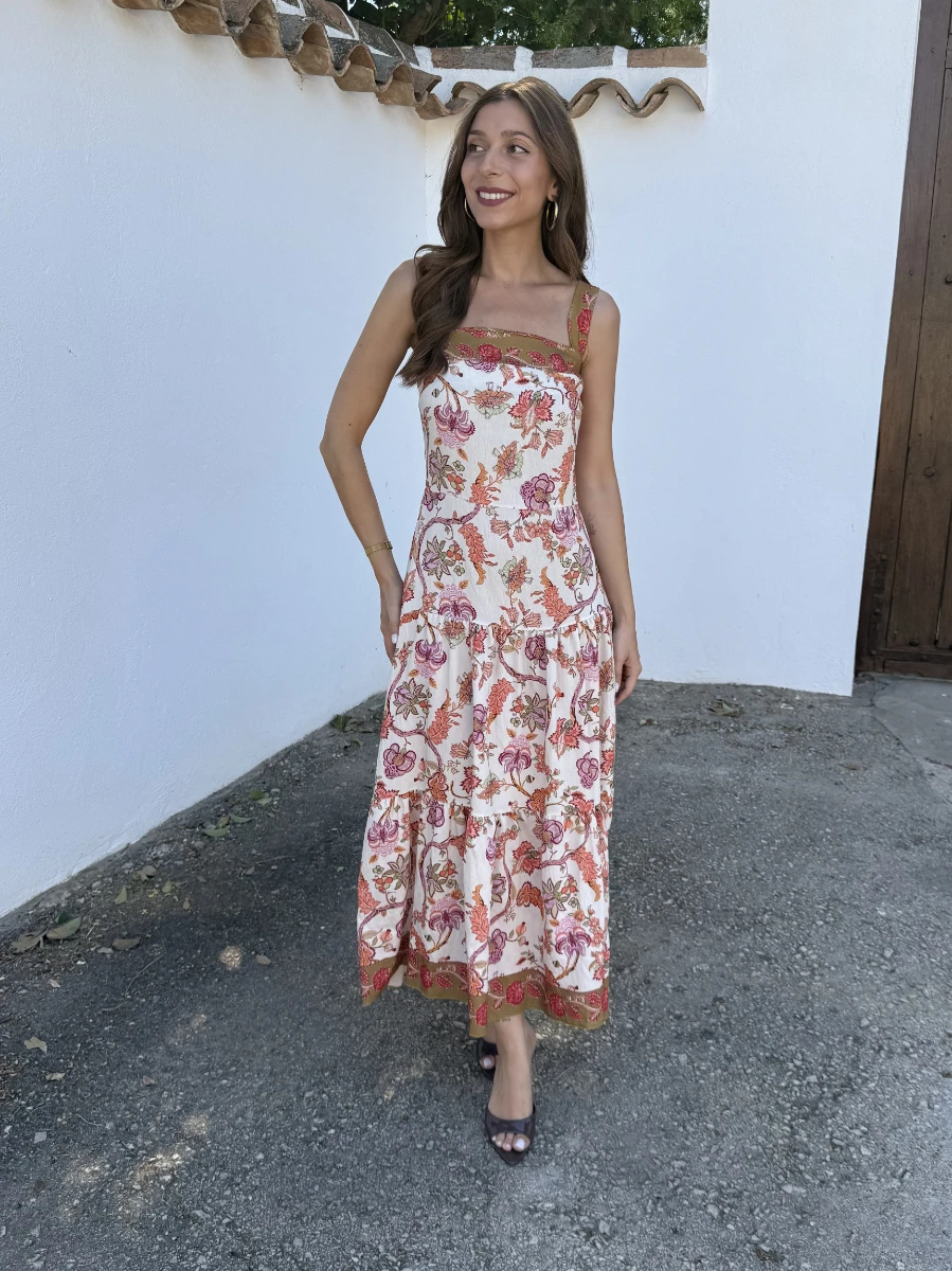 Vestido Nilo Pistacho/Naranja