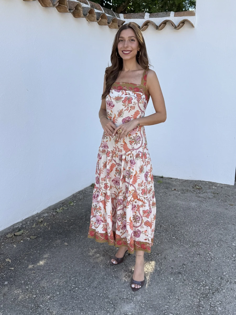 Vestido Nilo Pistacho/Naranja - Imagen 4