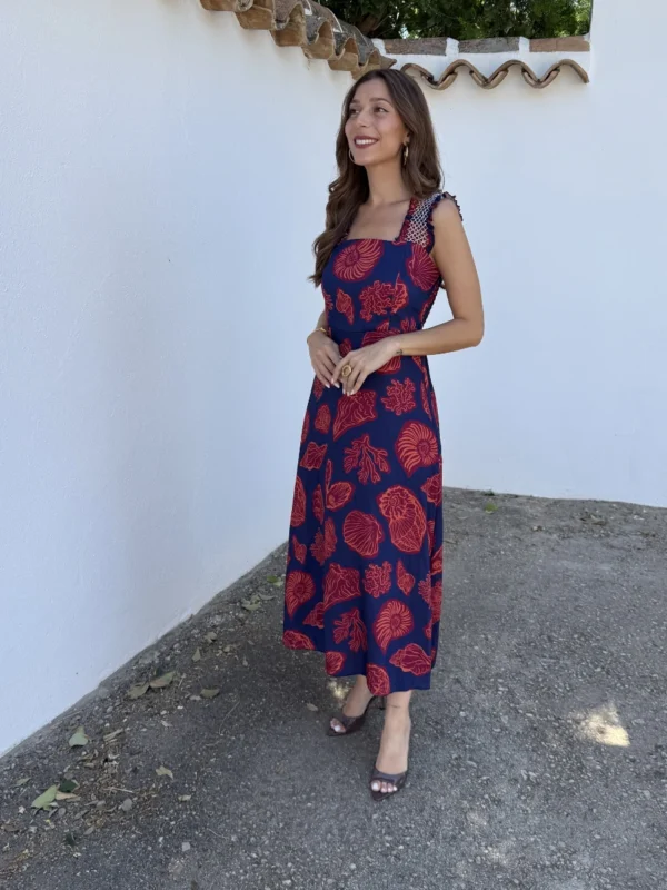 Vestido Arrecife Azul Marino - Talla única