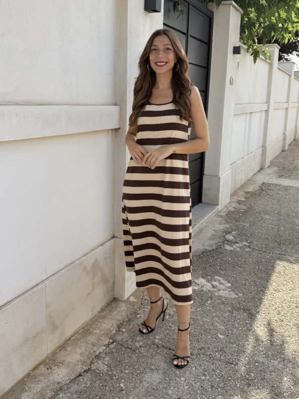 Vestido Cherry Marrón/Beige