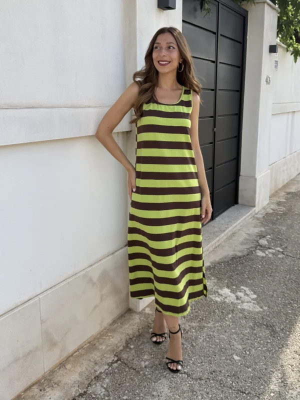 Vestido Cherry Verde/Marrón