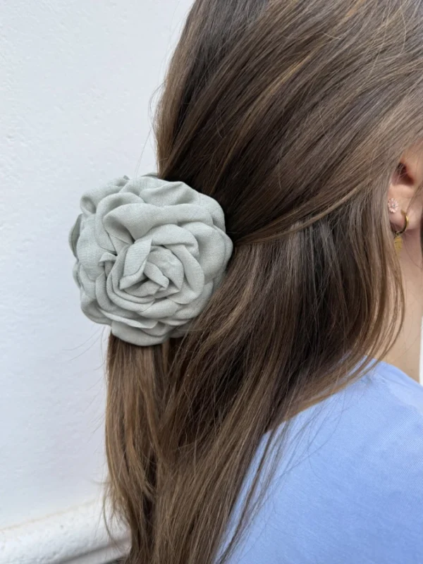 Pinza Flor Verde Agua