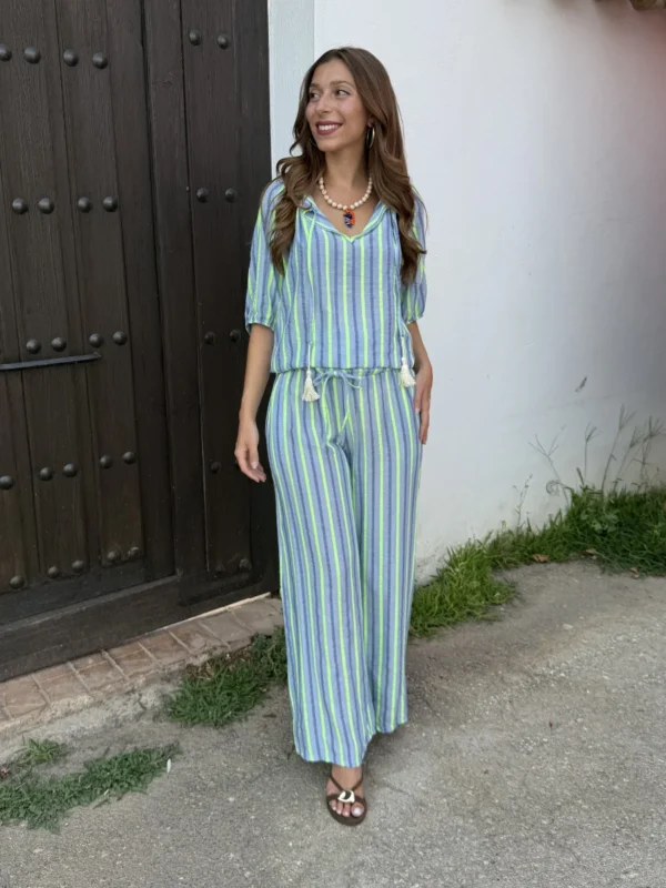 Conjunto Filipinas Verde/Azul